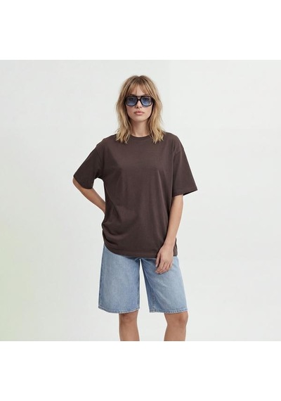 Jjxx Andrea Loose Ss Logo Kadın Kahverengi Tişört
