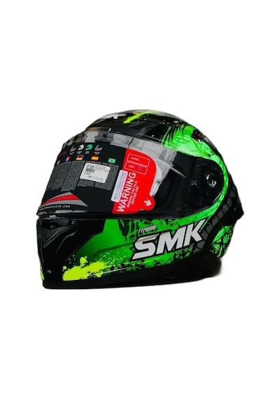 Smk Typhoon Reptile Kapalı Kask 001 Gri - Siyah - Yeşil