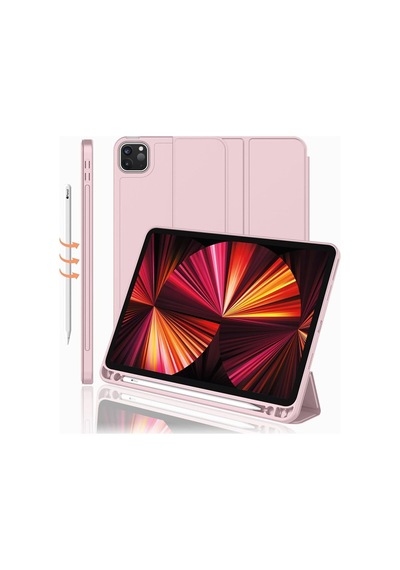 Apple Uyumlu iPad Pro 12.9 Inç 5. Ve 6. Nesil 2021 / 2022 Kalem Bölmeli Uyku Modlu Standlı Silikon Kılıf Kılıf Apple Uyumlu iPad Pro 12.9 Inç 5. Ve 6. Nesil 2021 / 2022 Kalem Bölmeli Uyku Modlu Standlı Silikon Kılıf Kılıf