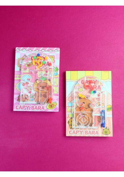 Capybara Oyun Kapaklı Spiralli Çizgili Defter 80 Yaprak Çok Renkli