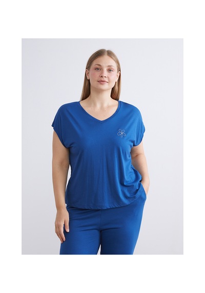 Lcw Dream Mavi V Yaka Modal Karışımlı Kadın Pijama Takımı