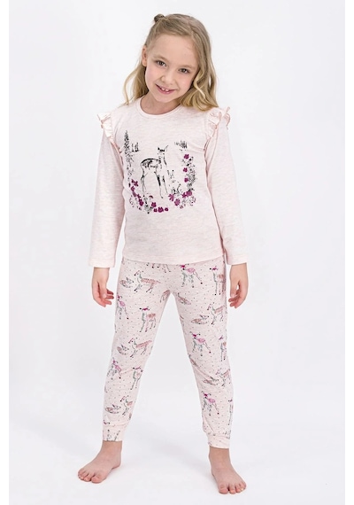 Rolypoly Kız Çocuk Ekru Bej Uzun Kol Pijama Takım Rp1939-g 21k Melanj