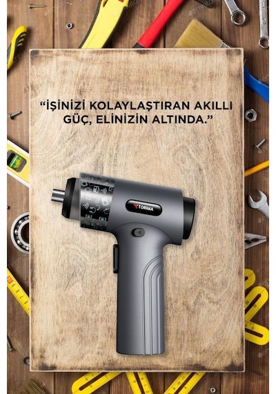 Torima Tts-01 Gri 30 Parça Sarjlı Tornavida Seti Led Işıklı, Mıknatıslı, Type-c