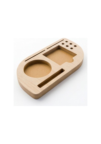 Deskmate Safir Meşe Telefon Standlı Mdf Masaüstü Organizer Kalemlik & Notluk & Kartlık Kahverengi - 874801382 Kahverengi