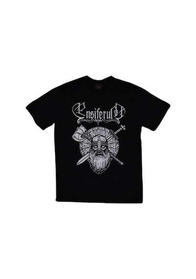 Erkek Siyah Ensiferum Baskılı T-shirt SIYAH