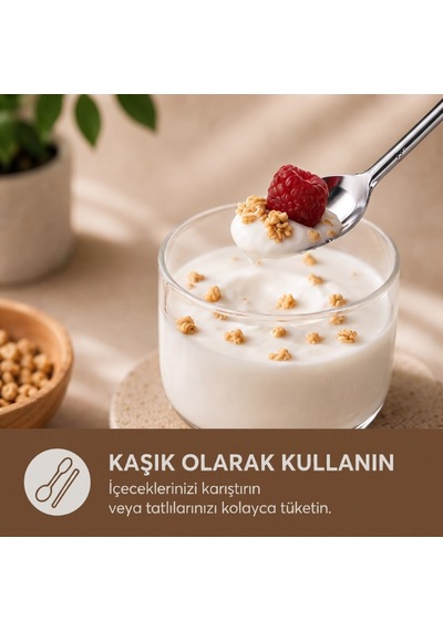 6'lı Kaşıklı Pipet Seti - Metal - Pipet Temizleme Fırçası Çok Renkli