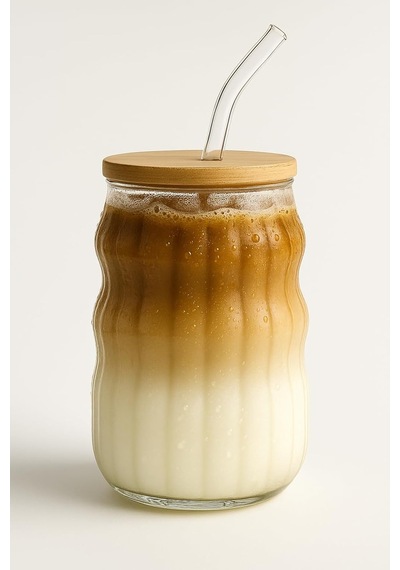 Kahve Bardağı Isıya Dayanıklı Ice Latte Bardak Kahve Kokteyl Cam Sunum Bardağı Meşrubat Kapaklı Bardak 400ml Tek, Adet, 1 Aeropress