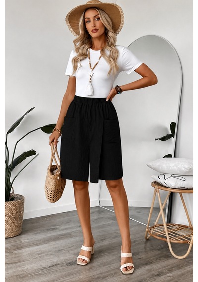 Cool Tarz Kadın 2lli Set Siyah Bej %100 Keten Yüksek Bel Lastikli Cepli Bermuda Şort Rahat Kalıp Yazlık Doğal Keten Şort Siyah - Bej Siyah - Bej Cool Tarz Kadın 2lli Set Siyah Bej %100 Keten Yüksek Bel Lastikli Cepli Bermuda Şort Rahat Kalıp Yazlık Doğal Keten Şort Siyah - Bej Siyah - Bej
