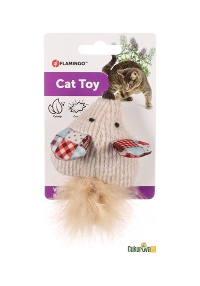 Flamingo Vinta Catnipli Tüylü Hışırtılı Fare Oyuncak