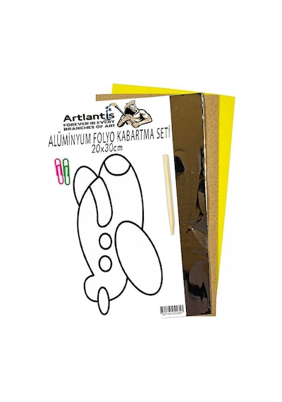 Alüminyum Folyo Kabartma Seti 20x30 Cm Deney Malzemesi 1 Paket Aliminyum Folyo Seti Kabartma Kahverengi