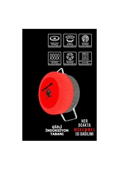 Stone-age 3 Parça Çizilmez Yanmaz Yapışmaz 28cm Tencere Tava Seti-7239 Gri