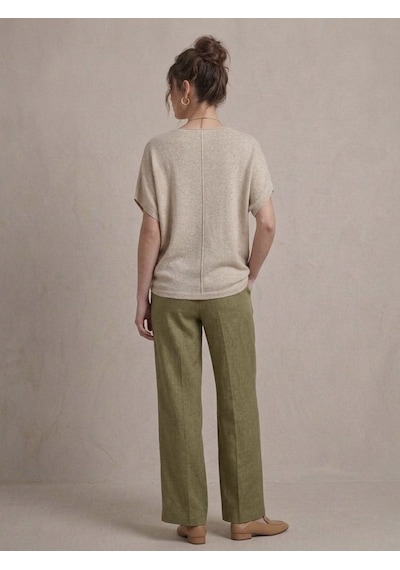 Neden Tekstil Kadın Basic Relaxed Keten Bluz - Bej