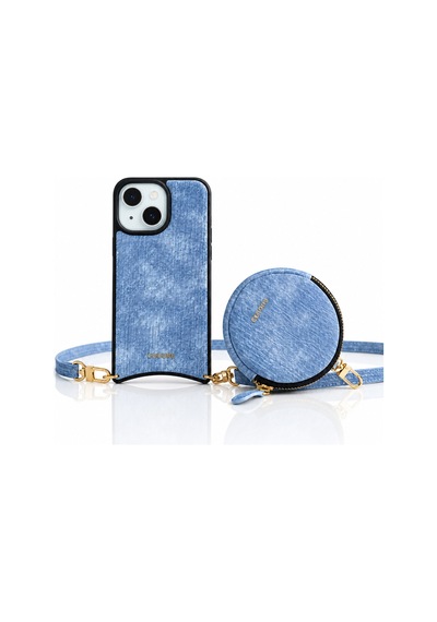 Kombinlenebilir - İphone 15 Uyumlu Magsafe Oval Tasarım Kılıf Hera Serisi - By Bero Lina Denim Silikon