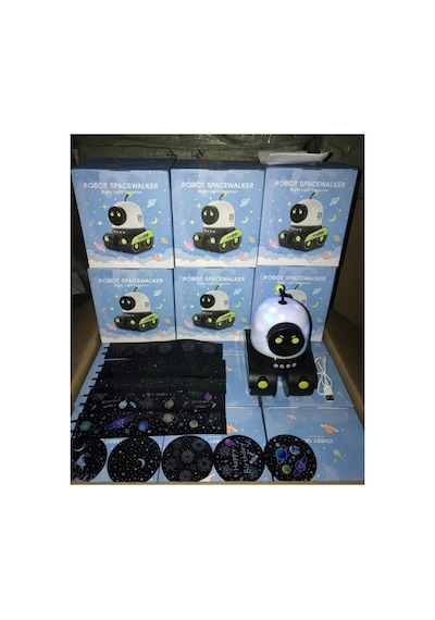 Robot Spacewalker Led Projeksiyonlu Gece Lambası Bluetooth Hoparlör Night Light Projector