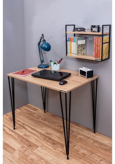 Mudesa Çalışma Masası Mini Ofis Masası Metal Ayaklı Dekoratif Masa