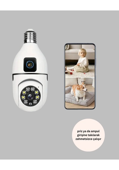360 Derece Panoramik Wifi Kamera Full Hd Ev Güvenlik Sistemi 14139009