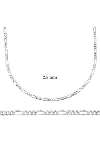2.8 Mm Gümüş Figaro Zincir - 0.80 Mikron (510787404)
