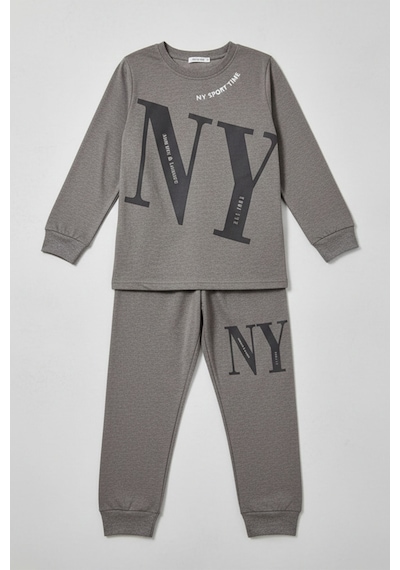 Remsa Erkek Çocuk Garson Boy Pamuk Penye Pijama Takımı 4224 Gri Gri