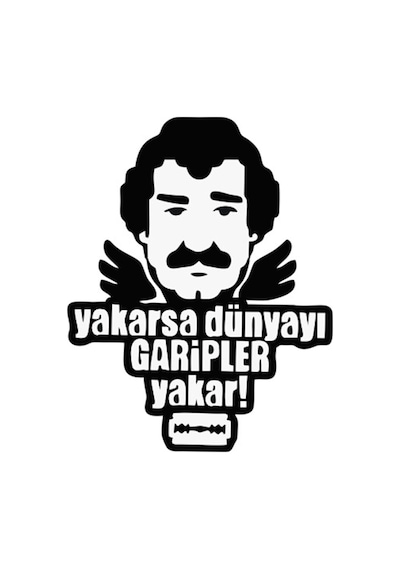 Yakarsa Dünyayı Garipler Yakar Tasarım Oto Cam Sticker 12 15 Cm3620