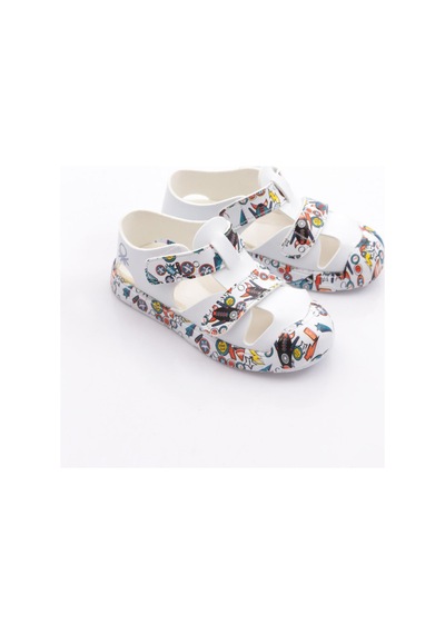 Benetton Bn-1410 Çocuk Sandalet Beyaz Sarı