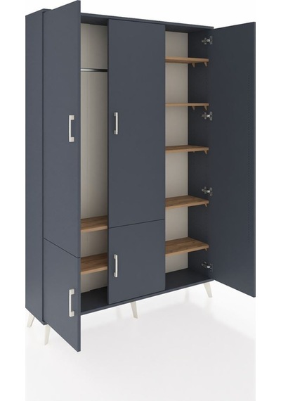 Arges Dolap 7 Raflı 5 Kapaklı Tek Askılı 132x30x195 Antrasit-antrasit/çam Antrasıt/atlas Çam Arges Dolap 7 Raflı 5 Kapaklı Tek Askılı 132x30x195 Antrasit-antrasit/çam Antrasıt/atlas Çam