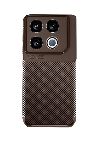 Gt 20 Pro Kılıf Auto Focus Karbon Kapak - Kahverengi