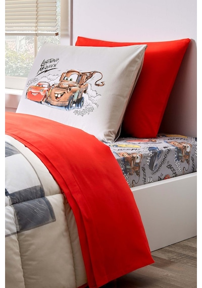 Özdilek Cars Mcquenn Sp Tek Kişilik Disney Lisanslı Lastikli Çarşaf Çocuk Uyku Seti Kırmızı