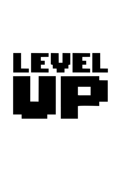 Level Up Sticker 17x17 Cm Siyah