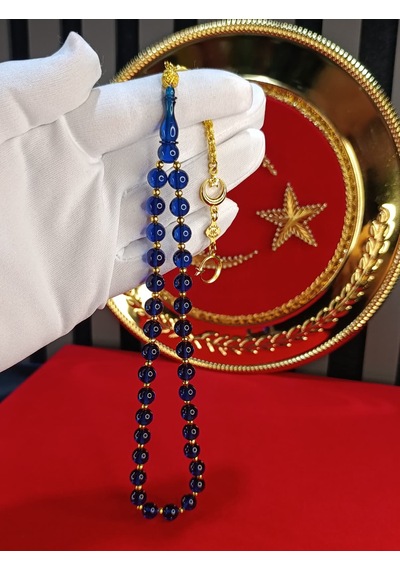 Ateş Kehribar Tesbih Vip Serisi Lacivert Renk
