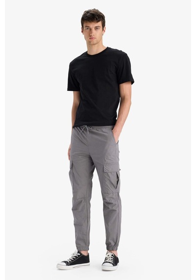 Defacto %100 Pamuk Regular Kargo Cepli Yazlık Jogger Paraşüt Pantolon E2181ax25smgr206 Gri