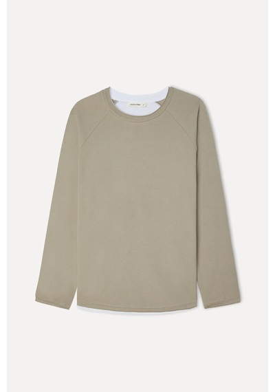 Mudo Erkek Erkek Vizon Rengi Bisiklet Yaka Sweatshirt 1272365