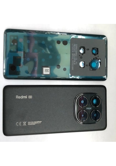 Xiaomi Redmi Note 14 Pro 5g Siyah Kamera Camlı Lensli Arka Kapak Batarya Kapağı Pil Kapağı Siyah