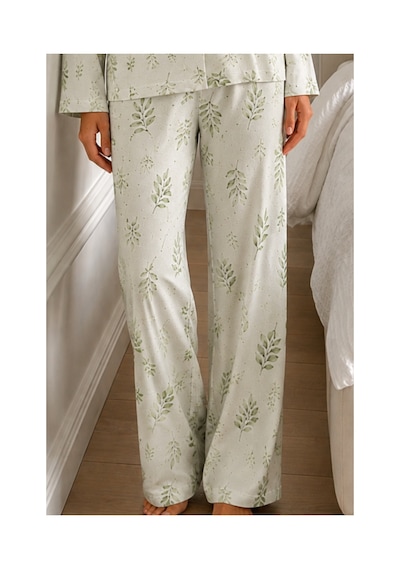 Fit Women Kadın Bürümcük Tam Boy Çağla Yeşili Pijama Takımı