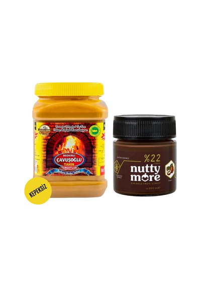 Bozkırlı Çavuşoğlu Kepeksiz Tahin 930 G + Nutty More %22 Kakaolu Fındık Ezmesi 200 G