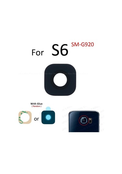 Tkgz Samsung Uyumlu Galaxy S6 Arka Kamera Camı Lens Yapışkanlı