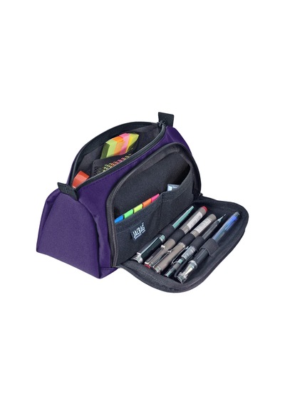 Jacbag Prime Xl-lastik Ayraçlı İki Bölmeli Kalem Kutusu Prime Xl-mor renkli