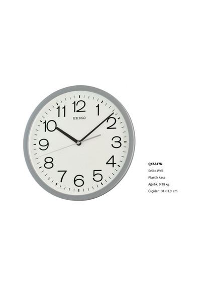 Seiko Qxa847n Gri Renkli Plastik Kasa Quartz Mekanizmalı Duvar Saati Çok Renkli