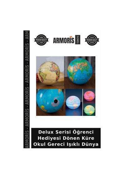 Delux Serisi Öğrenci Hediyesi Dönen Küre Okul Gereci Işıklı Dünya 14 CM