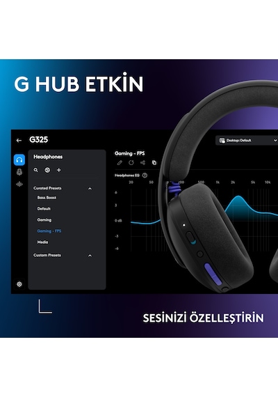 Logitech G325 Lıghtspeed Bluetooth Kablosuz Mikrofonlu Oyuncu Kulaklığı, Siyah