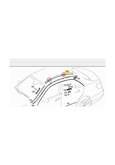 4 x MERCEDES E SERİSİ W212 TAVAN OLUK ÇITASI PORTBAGAJ KAPAĞI