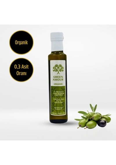 Green Amour Organik- 0,3 Asit %100 Naturel Sızma Zeytinyağı 250ml