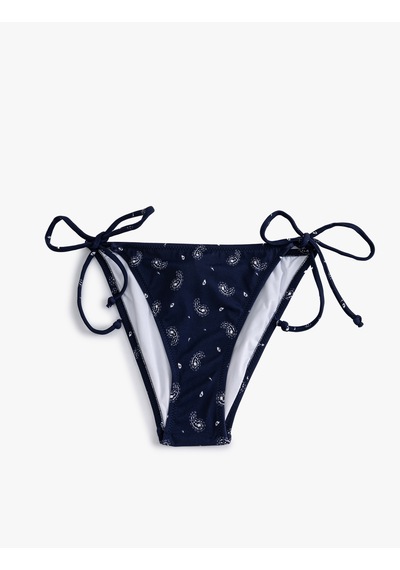 Koton İpli Bikini Altı Şal Desenli Astarlı Lacivert Desenli 4sak00187mm Lacivert