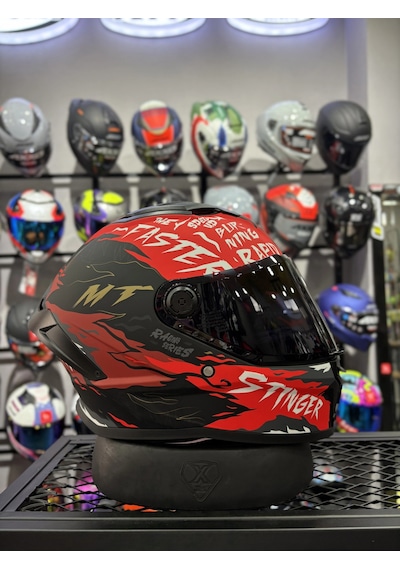 Mt Helmets Stinger 2 Ardent Mat B5 Şeffaf Vizörlü Kask Mat Kırmızı