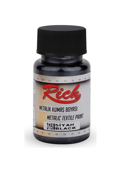 Rich Metalik Kumaş Boyası – Siyah 50Cc