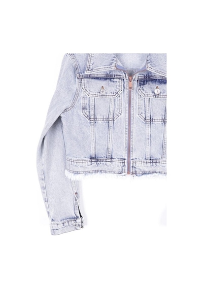 Püskül Detaylı Ve Fermuarlı Kolları Düğmeli Kısa Kot Kadın Ceket Kar Yıkama Açık Mavi Denim Kar Yıkama Açık Mavi Püskül Detaylı Ve Fermuarlı Kolları Düğmeli Kısa Kot Kadın Ceket Kar Yıkama Açık Mavi Denim Kar Yıkama Açık Mavi
