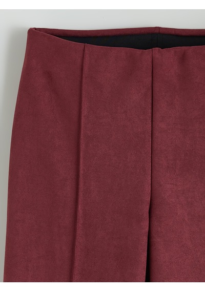 Lcw Comfort Mürdüm Beli Lastikli Kadın Süet Pantolon