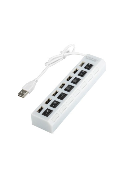 Usb Hub 7 Port Usb Çoklayıcı On/Off Switch Işıklı Beyaz Çoğaltıcı