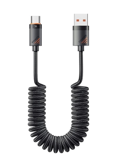 Essager Pd 100w 7a Usb To Type-c 1.2m Yaylı Spiral Data Ve Hızlı Şarj Kablosu, Kopmaz, Karışmaz Kablo