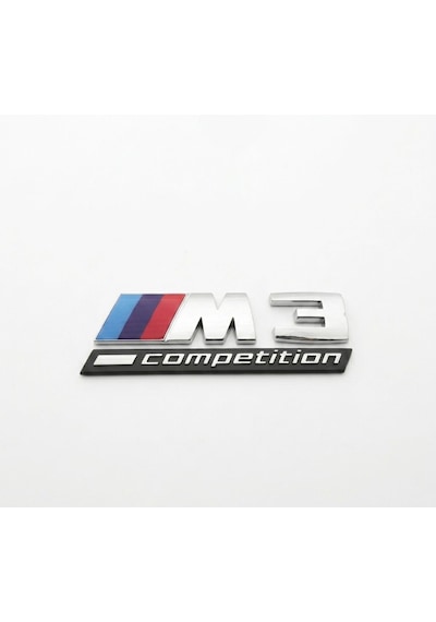 Bmw M3 Competition Bagaj Yazısı Gümüş Renk - Bmw M3 Competition Trunk Lettering Silver Color M3-gümüş