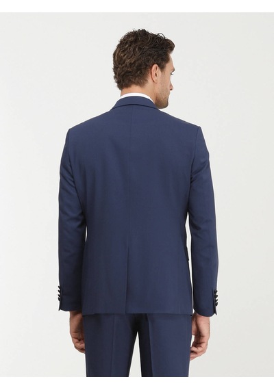 Kip Saks Düz Slim Fit Demonte Yaka Dokuma Y Smokin Takım Elbise Çok Renkli